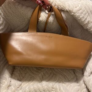EUC Furla Tan Leather Tote Bag